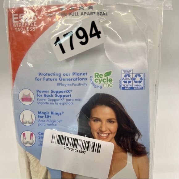 PLAYTEX 18 Hour White Posture Boost Front Closure Bra 40c light beige - Picture 2 of 4